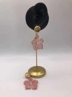 Boucles d'oreilles Hibiscus Rosé