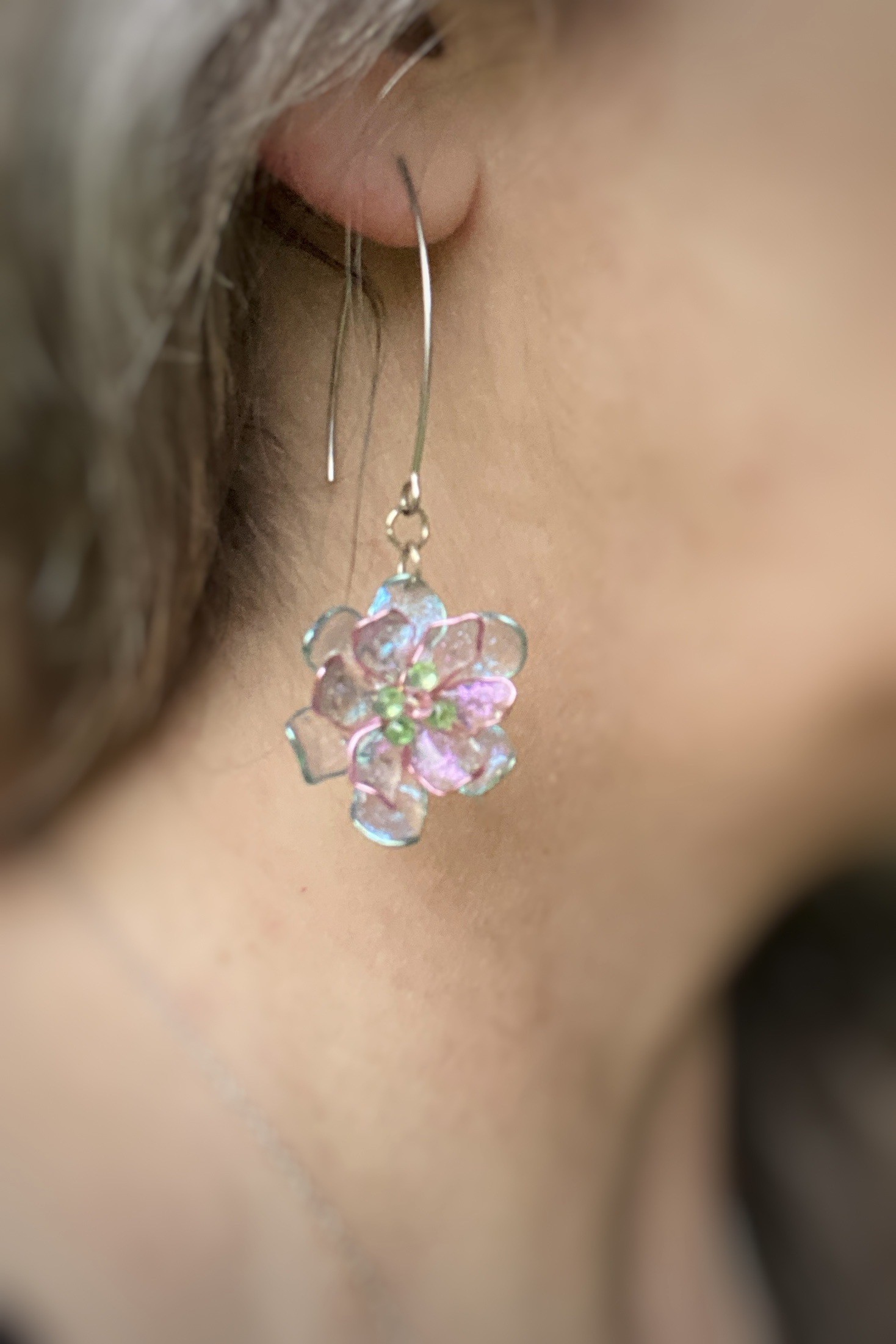 Boucles d'oreilles Fleur Cristalline – Image 4