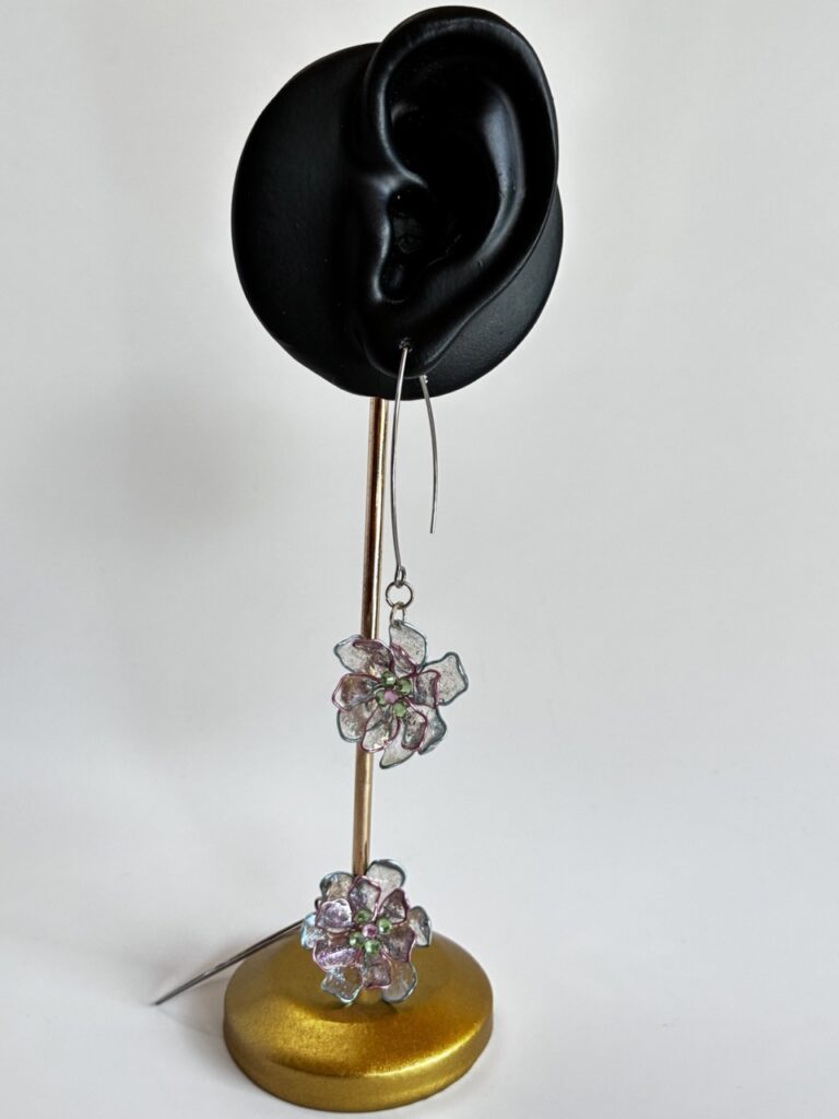 Boucles d'oreilles Fleur Cristalline