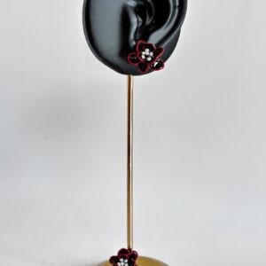 Puces d'oreilles Velours Noir en résine