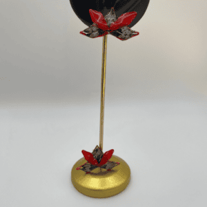 boucles d'oreilles lotus rouge et noir